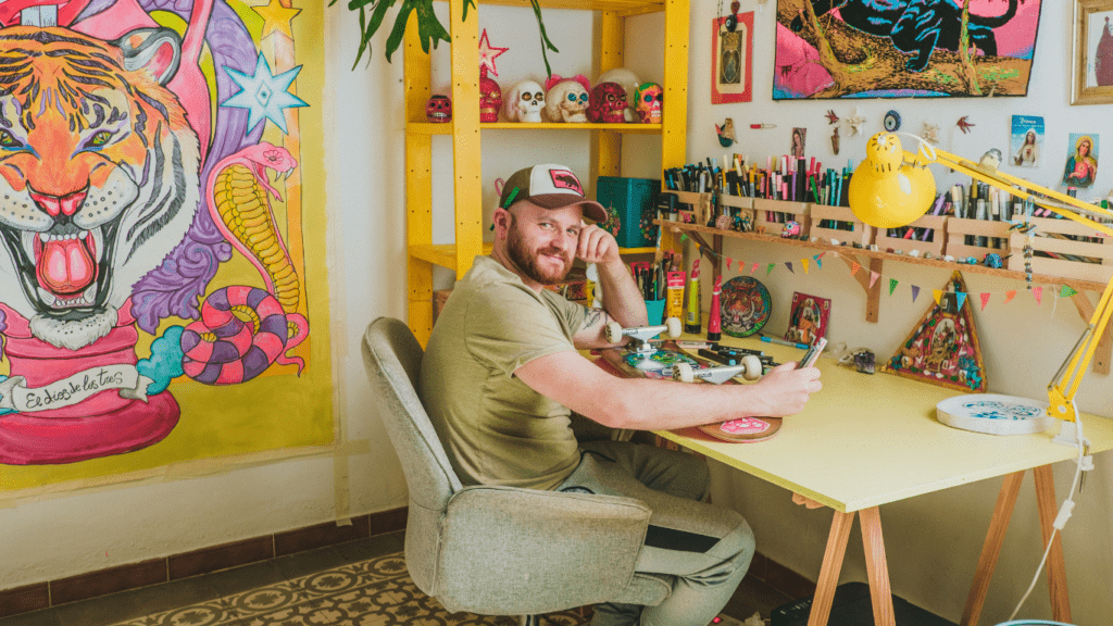 Artist on his art studio 